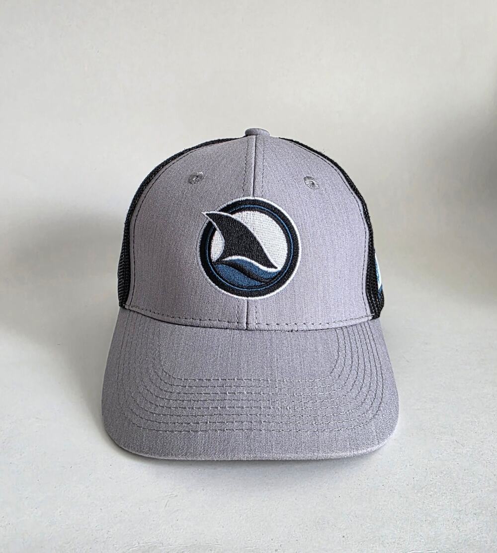 San Jose Sharks SJ Sharkie Gray Black Trucker Snapback Hat Cap NHL